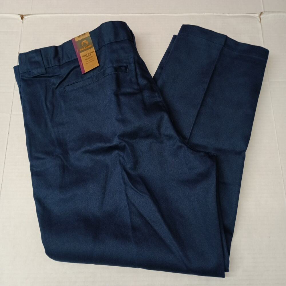 Brahma‎ Mens Work Tough Pants Durable Size 44x30 Blue Relaxed